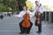 Classical music professional cello player solo performance, hands close up, unrecognizable person