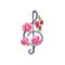 Classical Music Treble Clef decorated with Roses watercolor illustration on white or transparent background