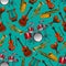 Classical musical instruments seamless pattern