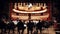 Classical orchestra play live music empty theater scene concert