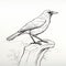 Classical Proportions: Illustration Of A Bird On A Tree Stump