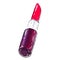 Classical red lipstick. Posh vinous pomade in purple case on white background. Always trendy color, cosmetics for every d