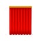 Classical red stage curtains from velvet or velour. Theatrical drapery. Flat vector element for interior decoration or