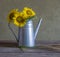 Classical still life with beautiful sunflowers bouquet