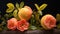 Classical Still Life Elaborate Fruit Arrangements With Orange Flowers