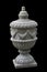Classical stone Urn, isolated on black background