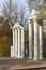 Classical theater isle stage, amphitheater in Warsaw Royal Baths Park, Warsaw, Poland