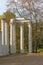 Classical theater isle stage, amphitheater in Warsaw Royal Baths Park, Warsaw, Poland