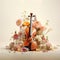 Classical Violin and Flowers