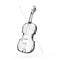 Classical  Violin of Glass with Bow. 3d Rendering