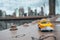 Classical yellow taxi model on an empty Brooklyn Bridge