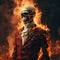 Classicism Skeleton In Fire: Photorealistic Fantasies With Baroque Grandiosity