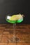 Classik Apple martini - appletini, cold summer cocktail with gin, apple liqueur, dry vermouth and