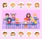 Classmate and Classroom, Pupils with Books Vector