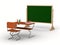 Classroom on white background. Isolated 3D