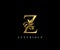Classy Golden Z Letter Floral logo. Vintage drawn emblem for book design, weeding card, label, business card, Restaurant, Boutique
