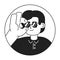 Classy hispanic man adjusting sunglasses black and white 2D vector avatar illustration