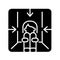 Claustrophobia black glyph icon