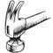 Claw Hammer icon in sketch style.