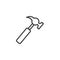 Claw hammer line icon