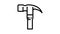 claw hammer line icon animation