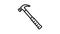 claw hammer tool line icon animation
