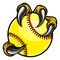 Claw Monster Talons Hand Holding Softball Ball