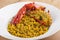 Clawed Lobster with yellow rice