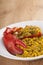 Clawed Lobster with yellow rice