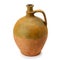 Clay amphora on white background