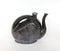 Clay black teapot isolated