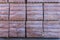 Clay brick\'s pallet at the storage yard. pallets with bricks in the building store. Racks with brick. Masonry, stonework.