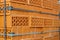 Clay bricks stock pallets stacking at the construction site