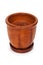 Clay brown flowerpot with stripes