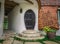 The Clay Castle from the Valley of Fairies, a touristic complex in Transylvania, Romania. Closeup view to a tiny entrance door,