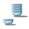 Clay ceramic plates. Cup, saucer. Kitchenware. Household utensils, comfort. Isolated vector