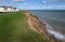 Clay cliff erosion by sea.