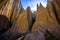 Clay Cliffs in the hills. Sunset