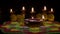 Clay diya lamps lit during diwali celebration, Diwali, is India\\\'s biggest and most important holiday