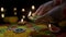 Clay diya lamps lit during diwali celebration, Diwali, is India\\\'s biggest and most important holiday