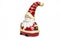 Clay Doll Santa Claus with bell on white background. merry christmas. Side