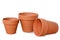 Clay flowerpots isolated on white background