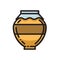 Clay honey pot, thin line flat style icon