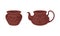 Clay Kitchenware and Ceramic Vessel with Pot and Tea Kettle Vector Set