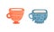 Clay Kitchenware Set, Ceramic Cups with Decorative Ornament Cartoon Vector Illustration