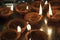 Clay lamp burning for Diwali