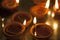Clay lamp burning for Diwali