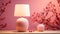 Clay lamp on pink