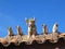 Clay livestock idol statues at the entrance to Raqch\'i or Temple of Wiracocha, Peru