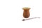 Clay mate calabash with bombilla on white background